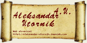 Aleksandar Utornik vizit kartica